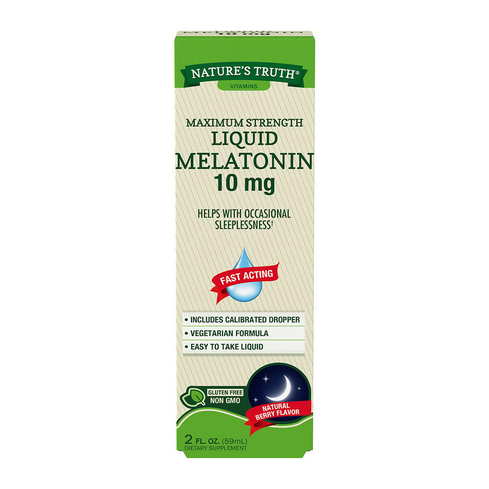 Natures Truth Maximum Strength Melatonin Liquid 10 mg, 2 Oz